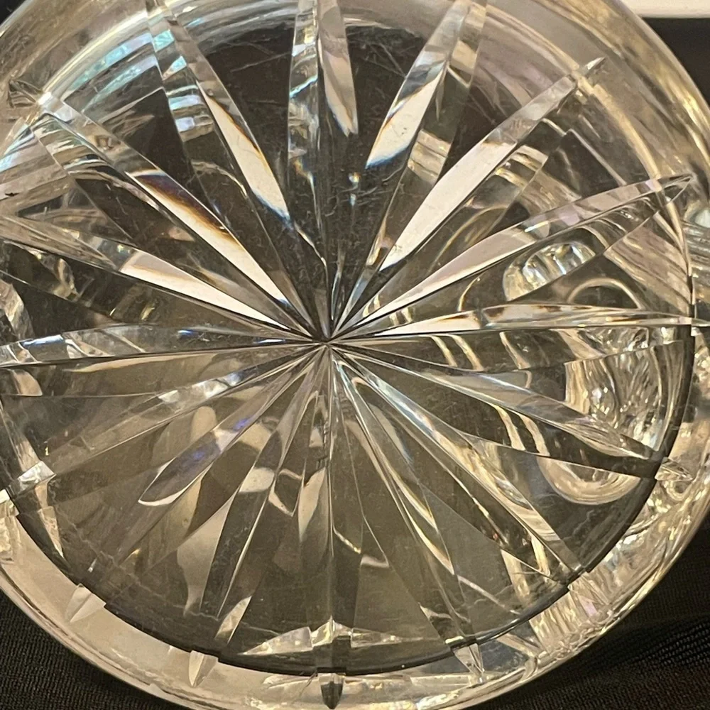 vintage‎ heavy cut glass sugar/creamer “ poinsettias pattern